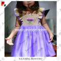 High quality handmade embroidered purple dress